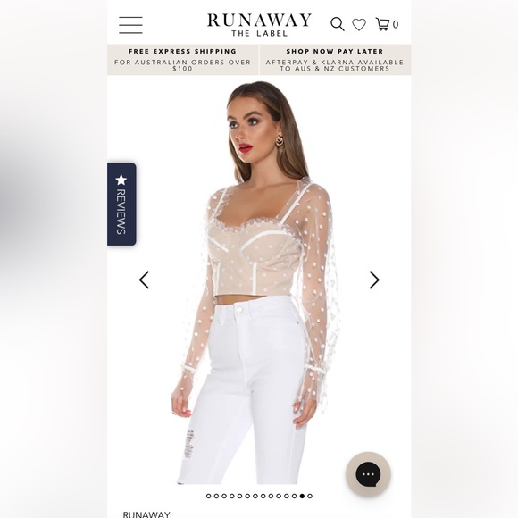 Runaway the Label Chloe Top, White, Small - Picture 4 of 8
